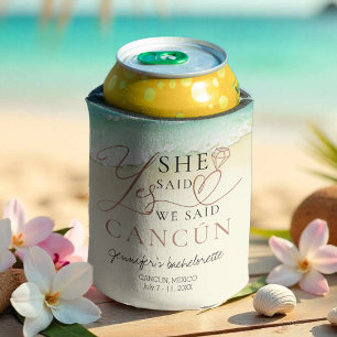 Bachelorette Can Cooler   Watercolor Cancun Beach