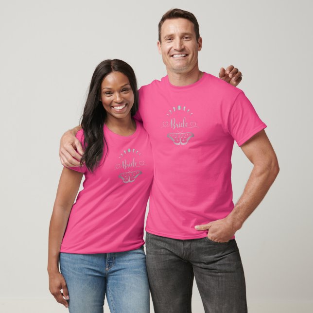 Bachelorette Celestial Moon Bride's Pink Silver T-Shirt (Unisex)