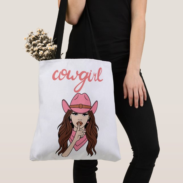 bachelorette cowgirl  tote bag (Close Up)