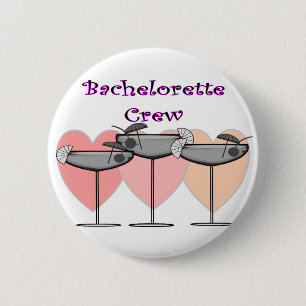 "Bachelorette Crew"  Bridal Party T-Shirts 2 Inch Round Button