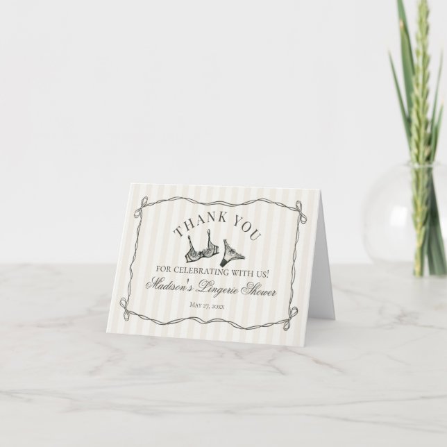 Bachelorette de douche Lingerie noire Carte de rem (Devant)
