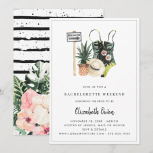 Bachelorette Destination Bikini Bridal Bash Invitation