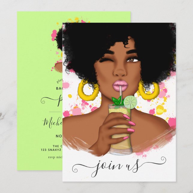 Bachelorette d'été Invitation (Devant / Derrière)
