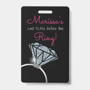 Bachelorette, Diamond ring, Party Pass, VIP Badge