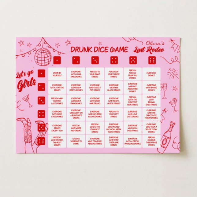 Bachelorette Dice Drinking Game Poster (Creator Uploaded)