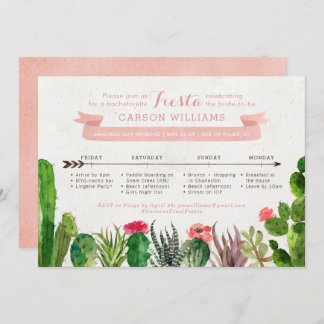 Bachelorette du désert Invitation du week-end