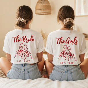 Bachelorette   Elegant Minimalist Bride Engagement T-Shirt