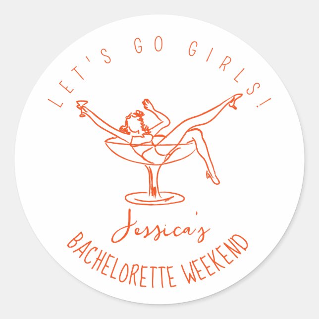Bachelorette favour personalized sticker  (Front)