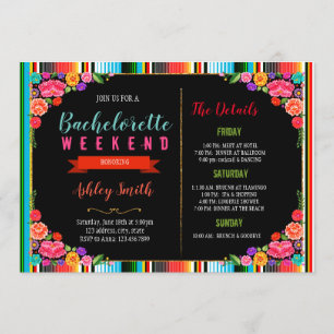 Bachelorette Fiesta avec invitation Itinéraire