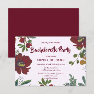 Bachelorette Fleurs Bourgogne Invitation
