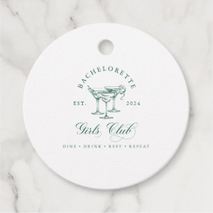 Bachelorette Girl's Club Round Gift Tag