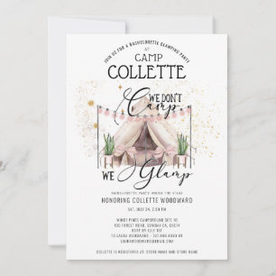 Bachelorette Glamping Party Weekend Invitation