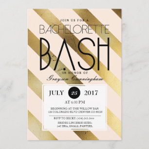 Bachelorette Gold et Blush Bash   Invitation de pa