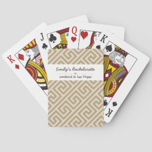 Bachelorette Gold Geometric Pattern Playing Cards