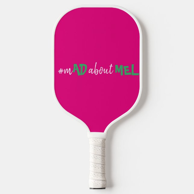 Bachelorette Hashtag Pickleball Paddle Pink Green (Front)