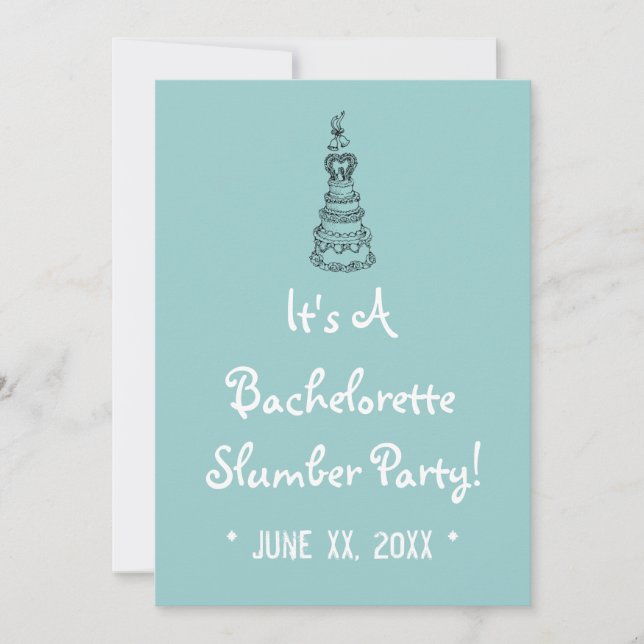 Bachelorette Invitation sur mesure (bleu) (Devant)