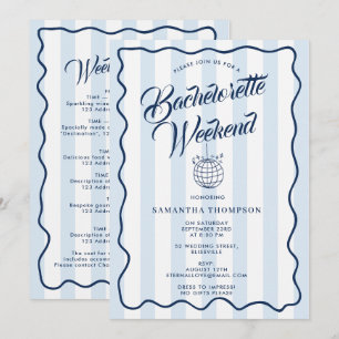 Bachelorette Itinerary Bach Weekend Disco Party Invitation