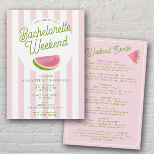 Bachelorette Itinerary Bach Weekend Retro Summer Invitation