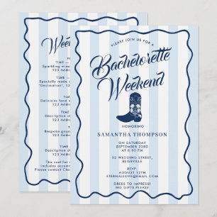 Bachelorette Itinerary Bach Weekend Rodeo Boots Invitation