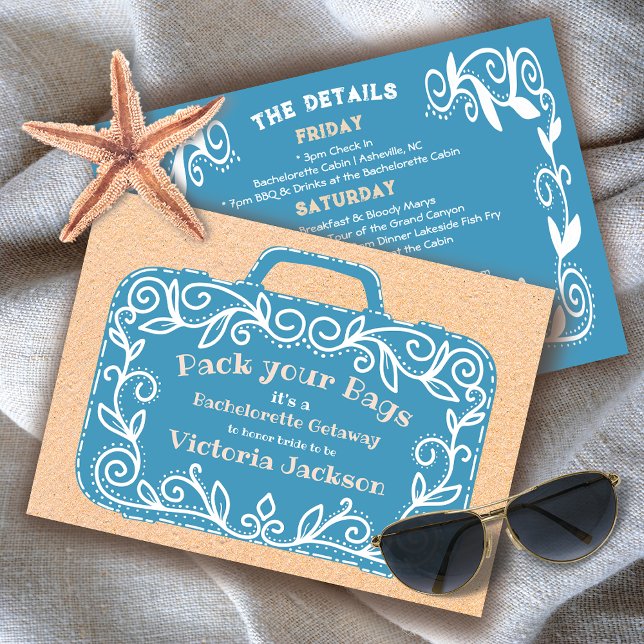 Bachelorette Itinerary Girls Luggage Weekend Invitation (Creator Uploaded)