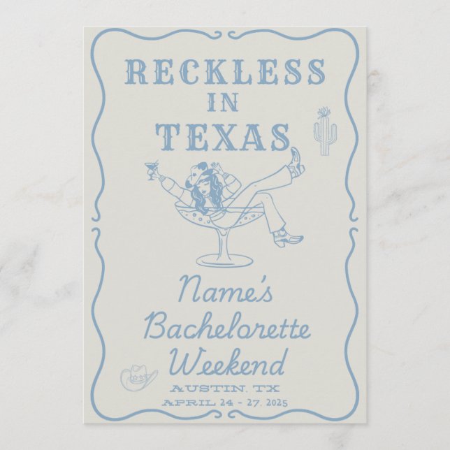 Bachelorette Itinerary Invitation (Front)