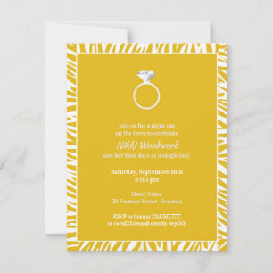 Bachelorette Jaune Zèbre Invitation Appartement