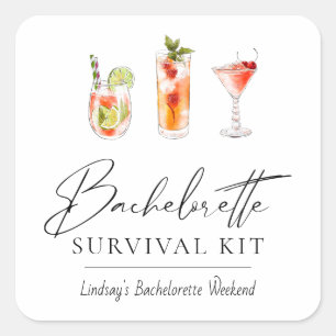 Bachelorette Kit de survie Sticker rectangulaire