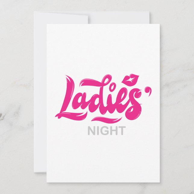 bachelorette ladies night lips invitation (Front)