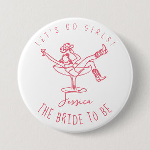 Bachelorette last rodeo scribble bride to be 3 inch round button