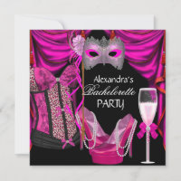 Bachelorette Leopard Pink Masquerade Champagne