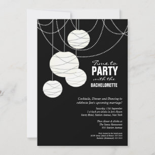 Bachelorette Mariage blanc Lanternes Invitation