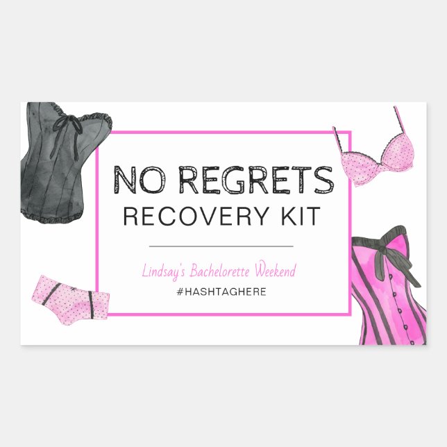 Bachelorette No Regrets Recovery Kit Sticker (Front)