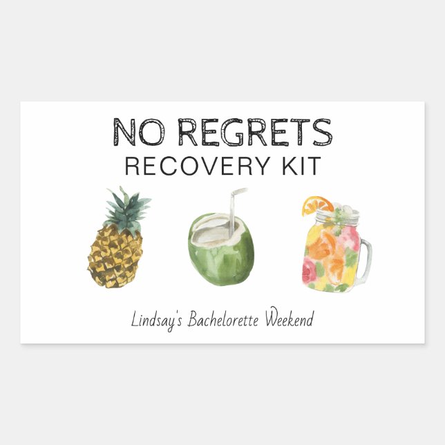 Bachelorette No Regrets Recovery Kit Sticker (Front)