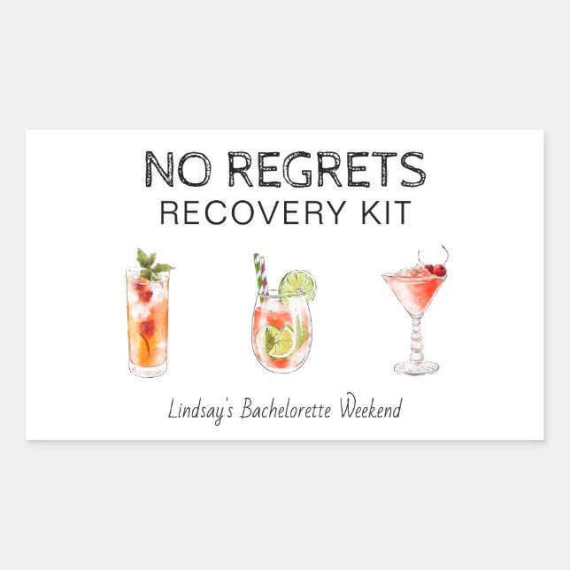 Bachelorette No Regrets Recovery Kit Sticker (Front)