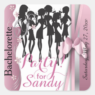 Bachelorette or Birthday Party Diva Girls Square Sticker