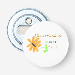 Bachelorette party add name date place sunflower  bottle opener