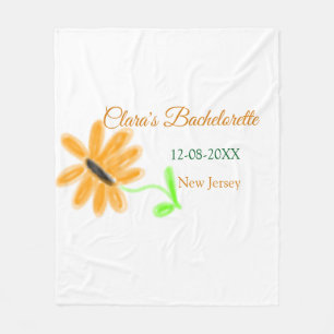 Bachelorette party add name date place sunflower fleece blanket