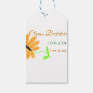 Bachelorette party add name date place sunflower  gift tags