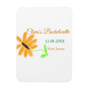 Bachelorette party add name date place sunflower  magnet
