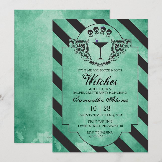 Bachelorette Party Adulte Halloween Invitations (Devant / Derrière)