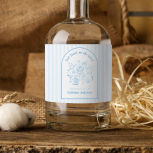 Bachelorette Party Blue Last Toast on the Coast  Sparkling Wine Label