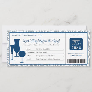 Bachelorette Party Boarding Pass Invitation