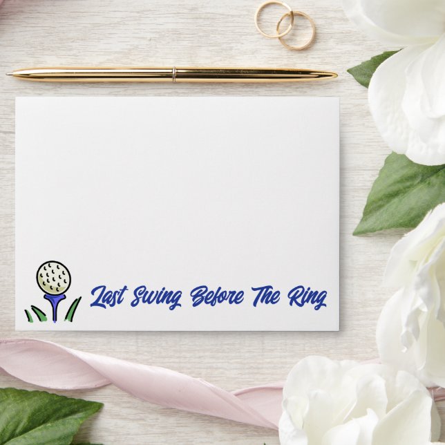 Bachelorette Party Bridal Shower Golf Blue Flowers Envelope (Wedding)