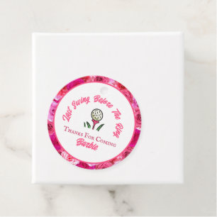 Bachelorette Party Bridal Shower Golf Pink Floral Favour Tags
