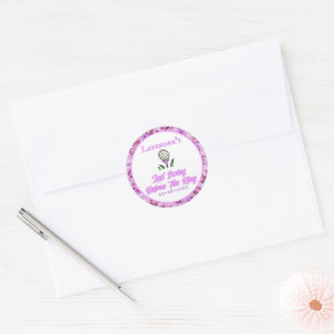 Bachelorette Party, Bridal Shower Lavender Purple Classic Round Sticker