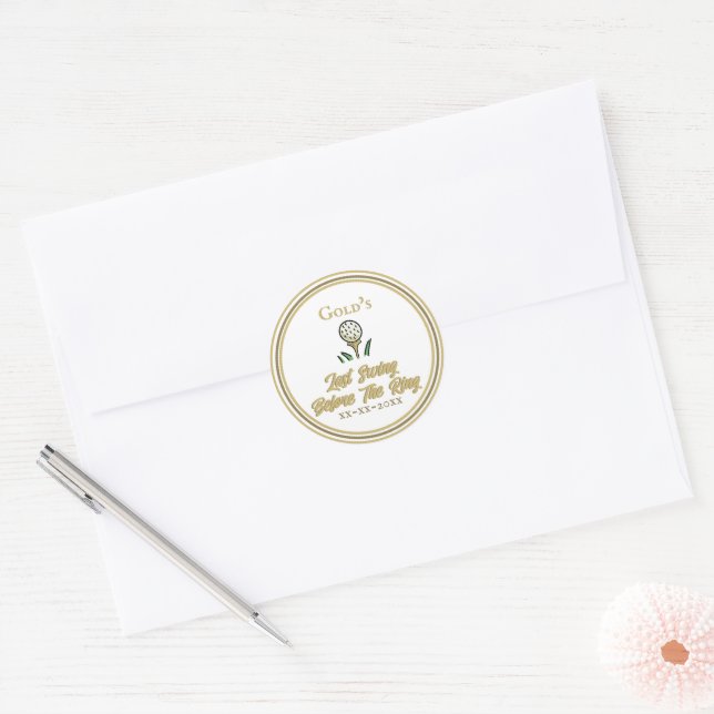 Bachelorette Party, Bridal Shower White gold Classic Round Sticker (Envelope)