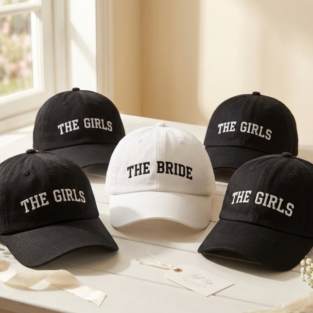 Bachelorette Party | Bride Squad Custom Script Embroidered Hat (Bride Tribe Baseball Cap, Bridal Shower Present, Maid of Honor Gift, Trendy Bachelorette Party Gift)