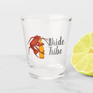 Bachelorette Party Bride Tribe Lobster Custom Shot Glass
