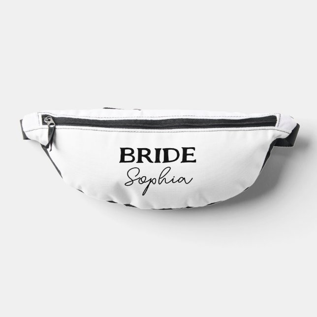 Bachelorette Party Brides Name Black & White Fanny Pack (Lay Down)