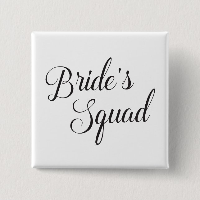 Bachelorette Party Bride's Squad 2 Inch Square Button (Front)